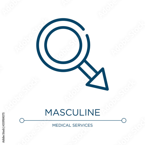 Masculine icon. Linear vector illustration from medical collection. Outline masculine icon vector. Thin line symbol for use on web and mobile apps, logo, print media.
