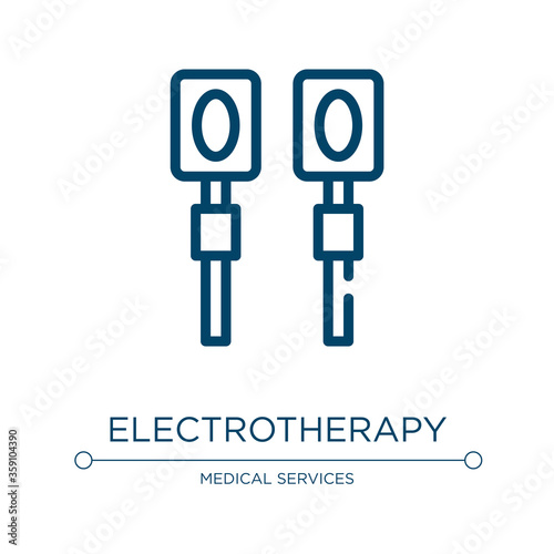 Electrotherapy icon. Linear vector illustration from therapy collection. Outline electrotherapy icon vector. Thin line symbol for use on web and mobile apps, logo, print media.