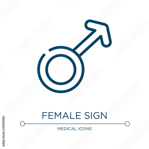 Female sign icon. Linear vector illustration from medical icons collection. Outline female sign icon vector. Thin line symbol for use on web and mobile apps, logo, print media.