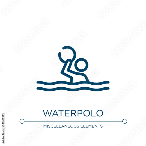Waterpolo icon. Linear vector illustration from sports collection. Outline waterpolo icon vector. Thin line symbol for use on web and mobile apps, logo, print media.