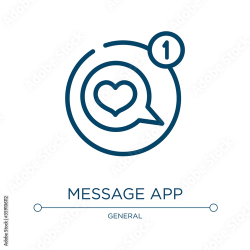 Message app icon. Linear vector illustration from general collection. Outline message app icon vector. Thin line symbol for use on web and mobile apps, logo, print media.