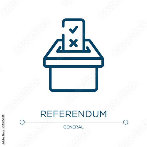 Referendum icon. Linear vector illustration from general collection. Outline referendum icon vector. Thin line symbol for use on web and mobile apps, logo, print media.