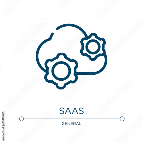 Saas icon. Linear vector illustration from general collection. Outline saas icon vector. Thin line symbol for use on web and mobile apps, logo, print media.