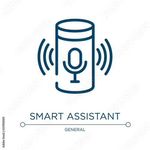 Smart assistant icon. Linear vector illustration from general collection. Outline smart assistant icon vector. Thin line symbol for use on web and mobile apps, logo, print media.