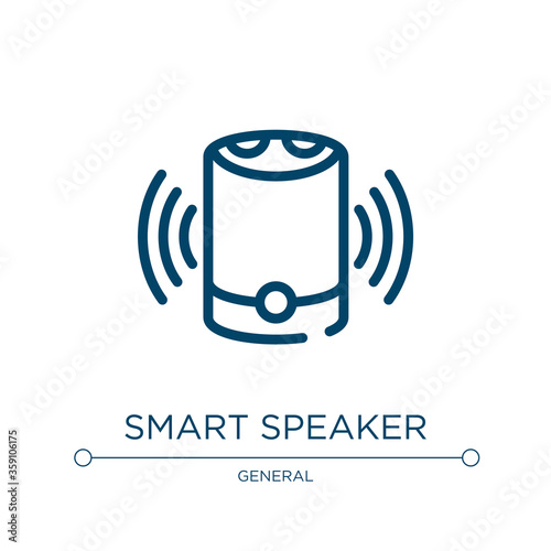 Smart speaker icon. Linear vector illustration from general collection. Outline smart speaker icon vector. Thin line symbol for use on web and mobile apps, logo, print media.