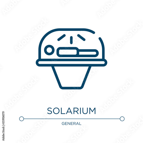 Solarium icon. Linear vector illustration from general collection. Outline solarium icon vector. Thin line symbol for use on web and mobile apps, logo, print media.