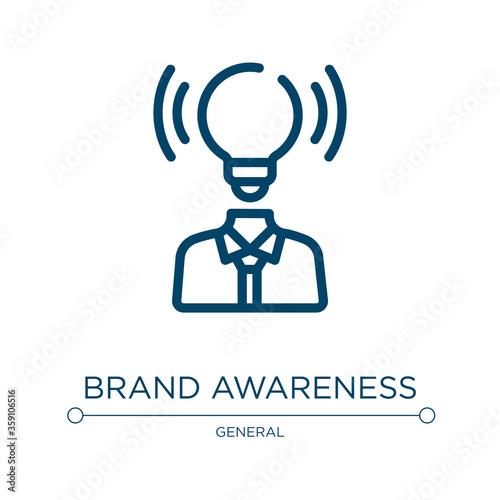 Brand awareness icon. Linear vector illustration from general collection. Outline brand awareness icon vector. Thin line symbol for use on web and mobile apps, logo, print media.