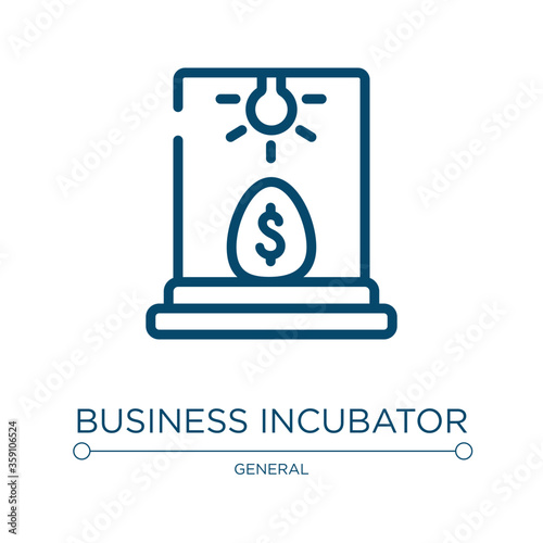 Business incubator icon. Linear vector illustration from general collection. Outline business incubator icon vector. Thin line symbol for use on web and mobile apps, logo, print media.