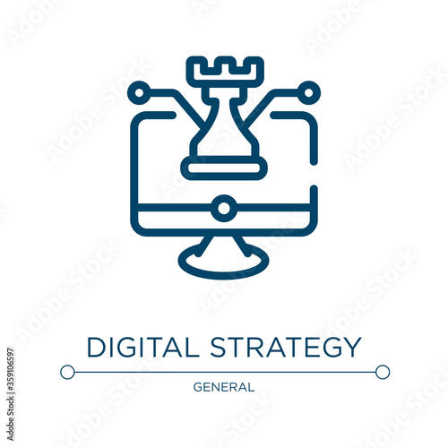 Digital strategy icon. Linear vector illustration from general collection. Outline digital strategy icon vector. Thin line symbol for use on web and mobile apps, logo, print media.