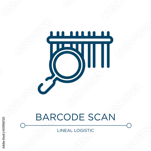 Barcode scan icon. Linear vector illustration from lineal logistic collection. Outline barcode scan icon vector. Thin line symbol for use on web and mobile apps, logo, print media.