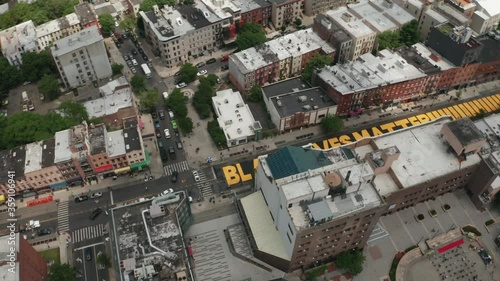 Aerial Drone Shot of Black Lives Matter Mural in Bed-Stuy, Brooklyn, New York - Shot on DJI Mavic 2 Pro on June 19, 2020