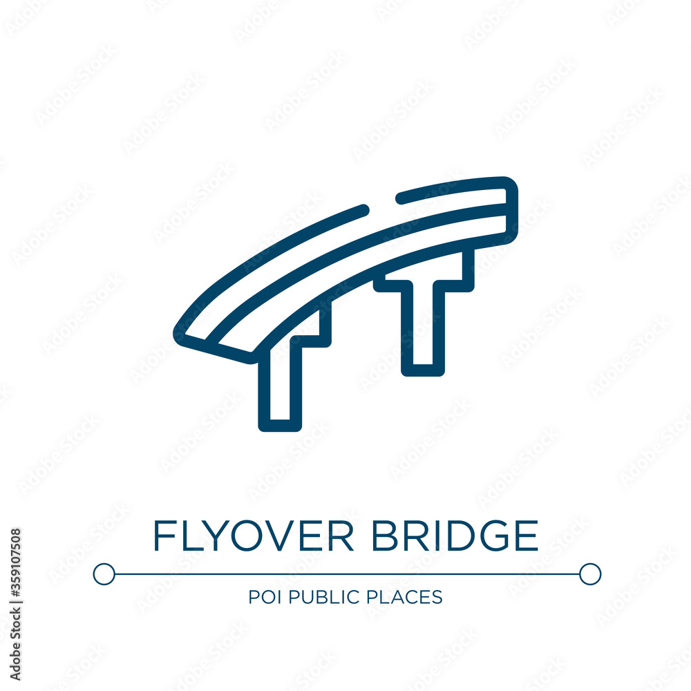 Flyover bridge icon. Linear vector illustration from indications