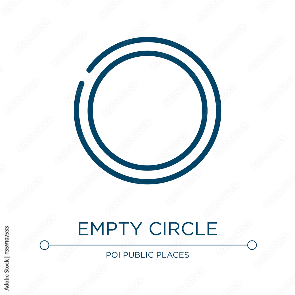 Empty circle icon. Linear vector illustration from laundry instructions collection. Outline empty circle icon vector. Thin line symbol for use on web and mobile apps, logo, print media. Empty circle icon. Linear vector illustration from laundry instructions collection. Outline empty circle icon vector. Thin line symbol for use on web and mobile apps, logo, print media.