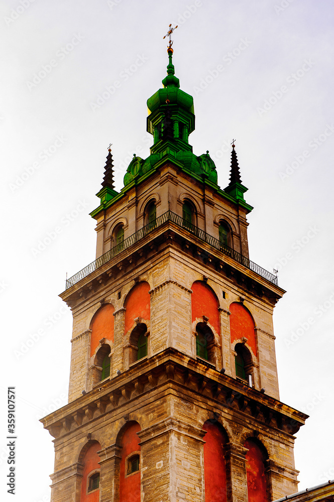 The Dormition or Assumption Church, the main Orthodox church in the city of Lviv, Ukraine.