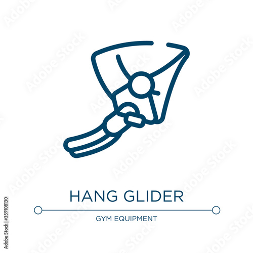Hang glider icon. Linear vector illustration from adventure sports collection. Outline hang glider icon vector. Thin line symbol for use on web and mobile apps, logo, print media.