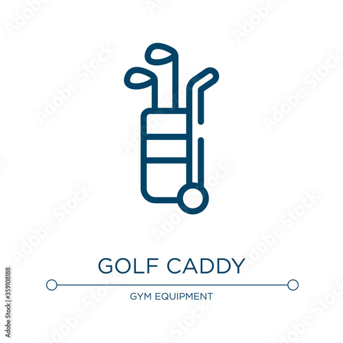 Golf caddy icon. Linear vector illustration from golf collection. Outline golf caddy icon vector. Thin line symbol for use on web and mobile apps, logo, print media.