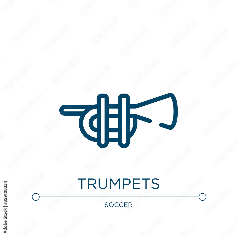 Trumpets icon. Linear vector illustration from winning collection. Outline trumpets icon vector. Thin line symbol for use on web and mobile apps, logo, print media.