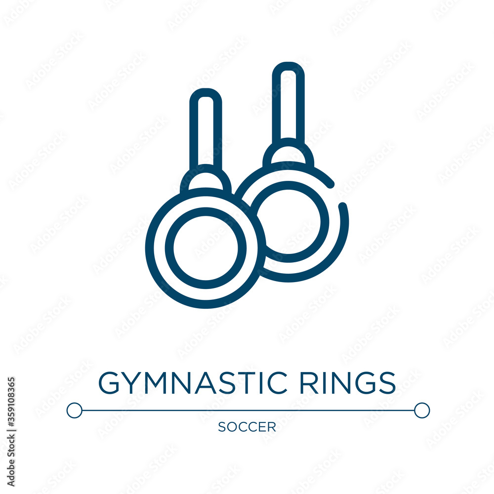 Gymnastic rings icon. Linear vector illustration from sports collection. Outline gymnastic rings icon vector. Thin line symbol for use on web and mobile apps, logo, print media. Gymnastic rings icon. Linear vector illustration from sports collection. Outline gymnastic rings icon vector. Thin line symbol for use on web and mobile apps, logo, print media.