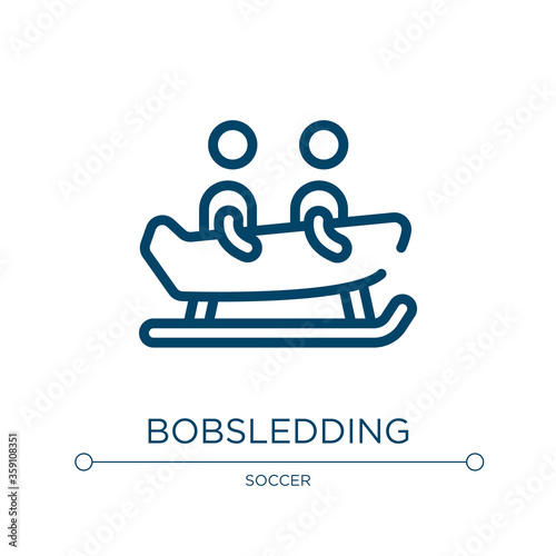 Bobsledding icon. Linear vector illustration from x treme collection. Outline bobsledding icon vector. Thin line symbol for use on web and mobile apps, logo, print media.
