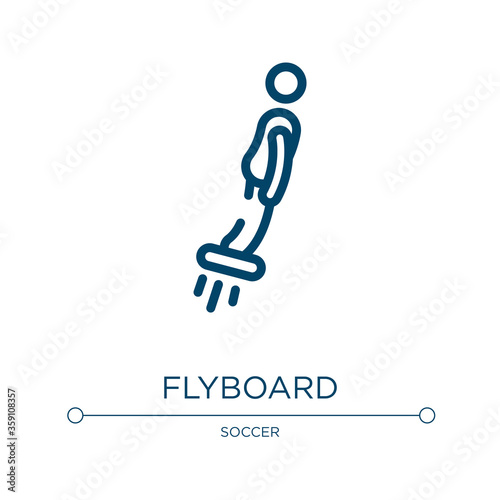 Flyboard icon. Linear vector illustration from x treme collection. Outline flyboard icon vector. Thin line symbol for use on web and mobile apps, logo, print media.