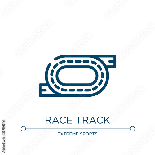 Race track icon. Linear vector illustration from running collection. Outline race track icon vector. Thin line symbol for use on web and mobile apps, logo, print media.