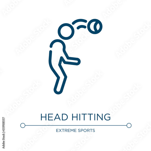 Head hitting icon. Linear vector illustration from soccer collection. Outline head hitting icon vector. Thin line symbol for use on web and mobile apps, logo, print media.