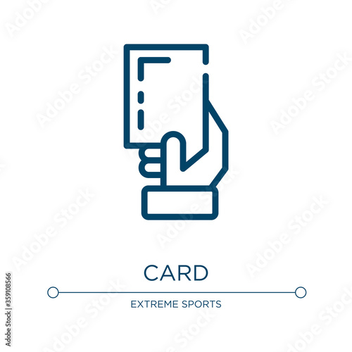 Yellow card icon. Linear vector illustration from soccer collection. Outline yellow card icon vector. Thin line symbol for use on web and mobile apps, logo, print media.