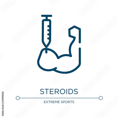Steroids icon. Linear vector illustration from sports collection. Outline steroids icon vector. Thin line symbol for use on web and mobile apps, logo, print media.