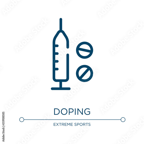 Doping icon. Linear vector illustration from sports collection. Outline doping icon vector. Thin line symbol for use on web and mobile apps, logo, print media.