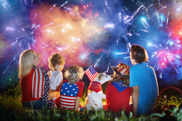 American family on Independence Day. 4th of July.