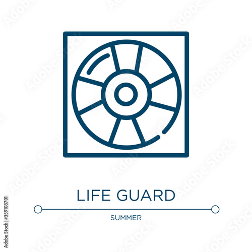 Life guard icon. Linear vector illustration from summer collection. Outline life guard icon vector. Thin line symbol for use on web and mobile apps, logo, print media.