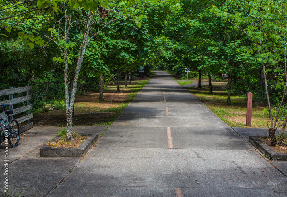 Paved walking trail Silver Comet Trail in Dalllas Georgia Paved walking trail Silver Comet Trail in Dalllas Georgia