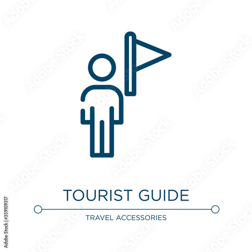 Tourist guide icon. Linear vector illustration from holidays collection. Outline tourist guide icon vector. Thin line symbol for use on web and mobile apps, logo, print media. photo