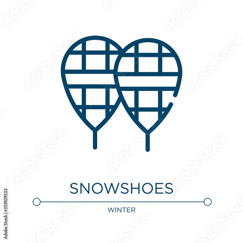Snowshoes icon. Linear vector illustration from winter collection. Outline snowshoes icon vector. Thin line symbol for use on web and mobile apps, logo, print media.