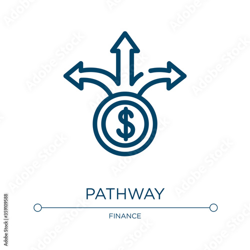 Pathway icon. Linear vector illustration from business collection. Outline pathway icon vector. Thin line symbol for use on web and mobile apps, logo, print media.