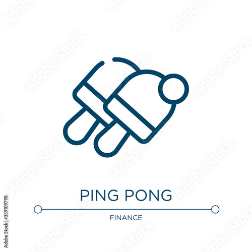 Ping pong icon. Linear vector illustration from coworking space collection. Outline ping pong icon vector. Thin line symbol for use on web and mobile apps, logo, print media.