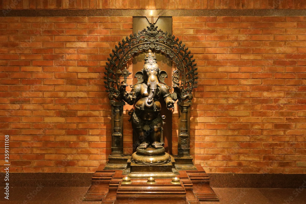Ganesh Hindu God with elephant, Kathmandu Valley, Nepal 