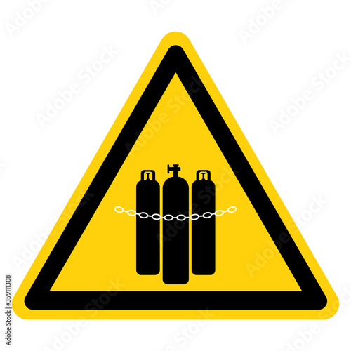 Warning Chained Cylinders Symbol Sign, Vector Illustration, Isolate On White Background Label. EPS10
