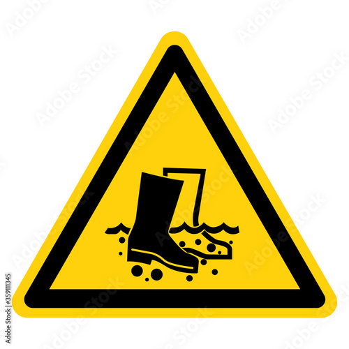 Warning Disinfect Boots Symbol Sign, Vector Illustration, Isolate On White Background Label. EPS10