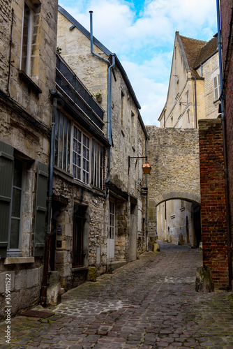 Stone Architecture of Senlis, Medieval town in the Oise department, France