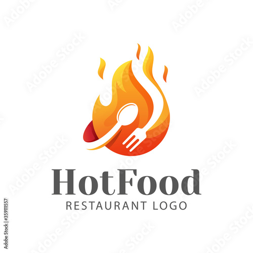 modern Hot food restaurant logo, BBQ, barbecue Grill logo design