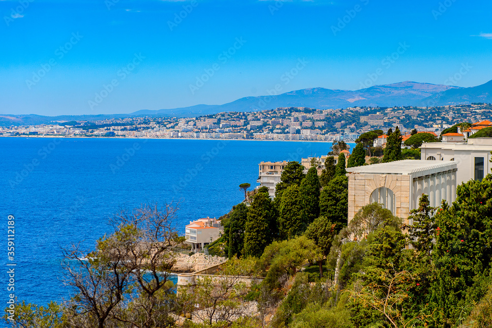Nature of Villefranche-sur-Mer, a town of the Cote d'Azur region on the French Riviera.