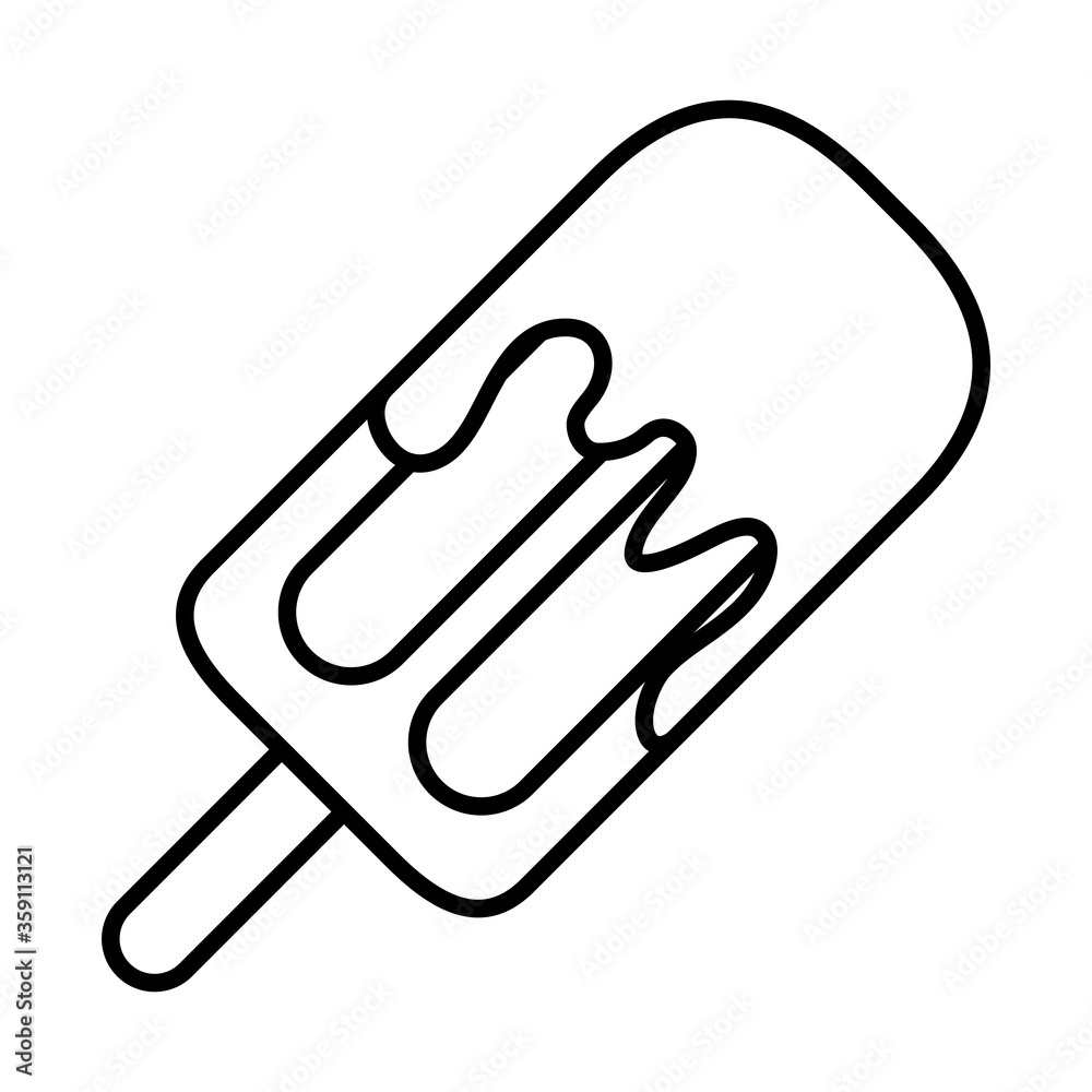 ice cream with stick line style icon vector design ice cream with stick line style icon vector design