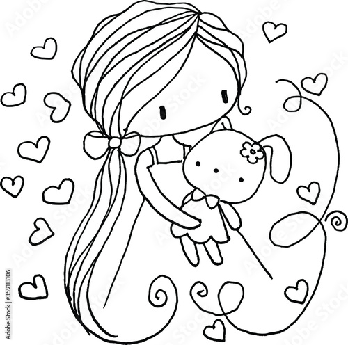 cartoon beauty picture vector drawing 