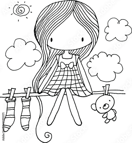 cartoon beauty picture vector drawing 