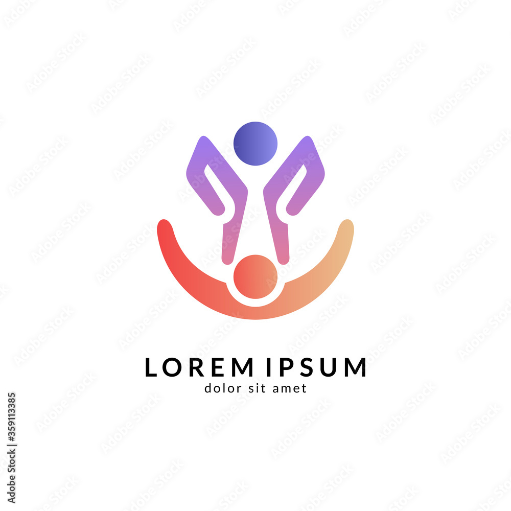 Family care logo template, people help and support symbol, medical clinic and healthy human logo vector Family care logo template, people help and support symbol, medical clinic and healthy human logo vector