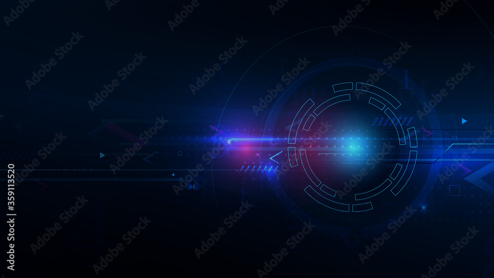 Fototapeta premium Abstract Futuristic Technology with Clock and Time Machine Concept
