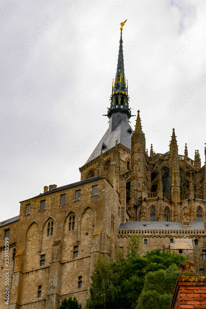 Part of the Mont Saint-Michel, an island commune in Normandy, France. UNESCO World Heritage