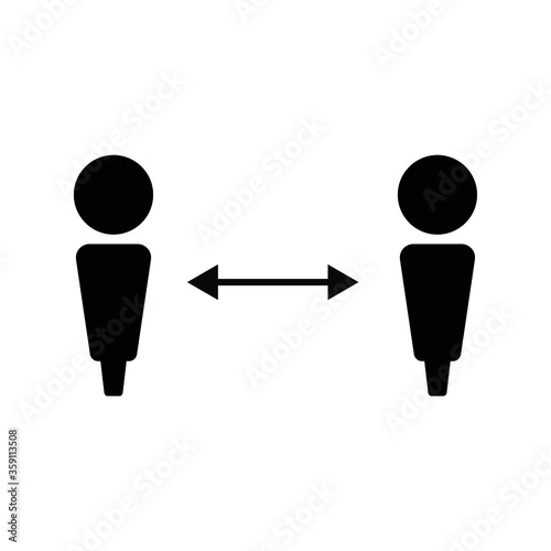 Social distancing vector icon. Keep distance in public society people to protect from COVID-19 coronavirus. Vector illustration.