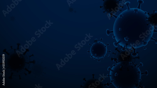 Abstract Coronavirus, Outbreak and Influenza with dark Background. Virus Covid 19. Novel Coronavirus © pickup